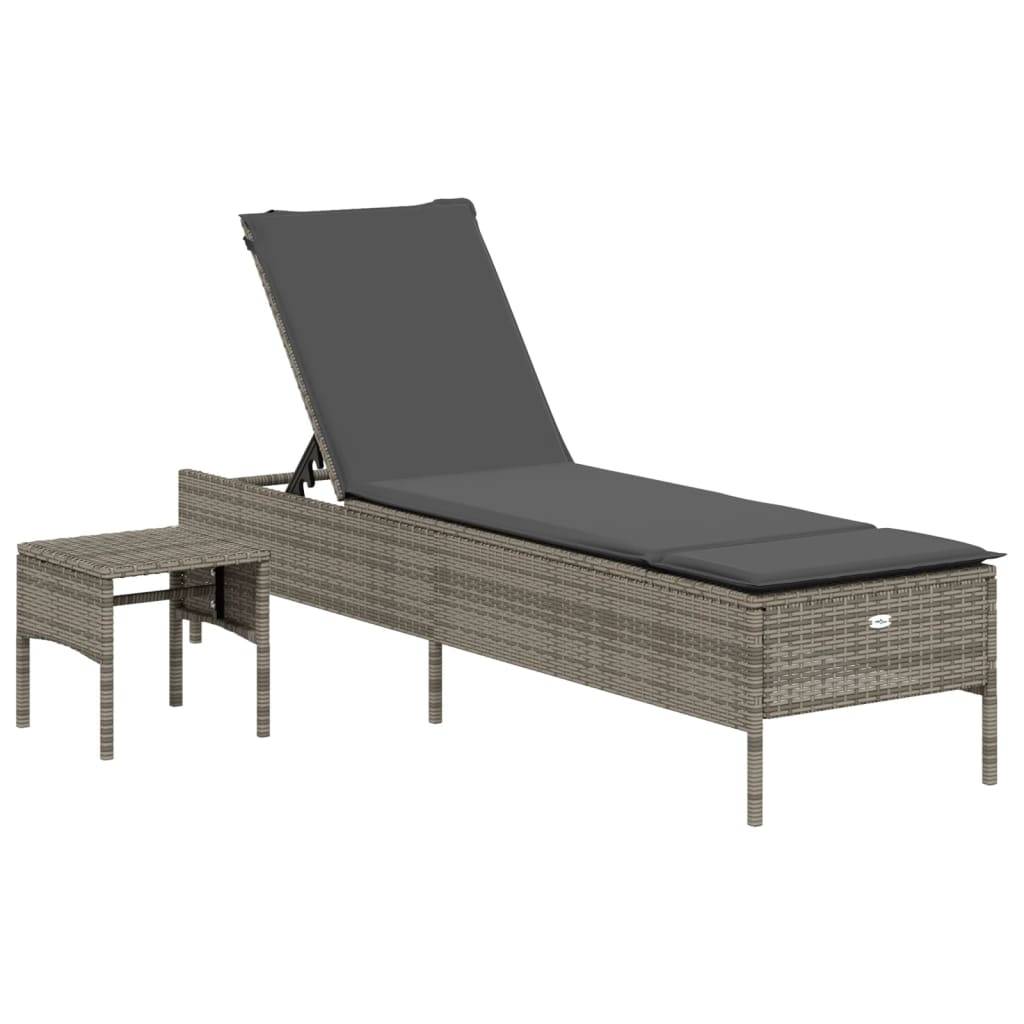 Vidaxl - Ensemble de chaises longues avec coussins 3 pcs gris poly rotin vidaXL 3284265 - Image 8