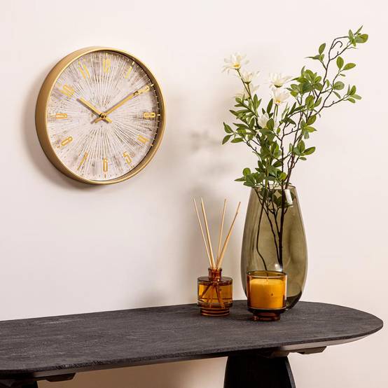 Horloge Murale Design "Izzie" 30cm Doré - Image 4