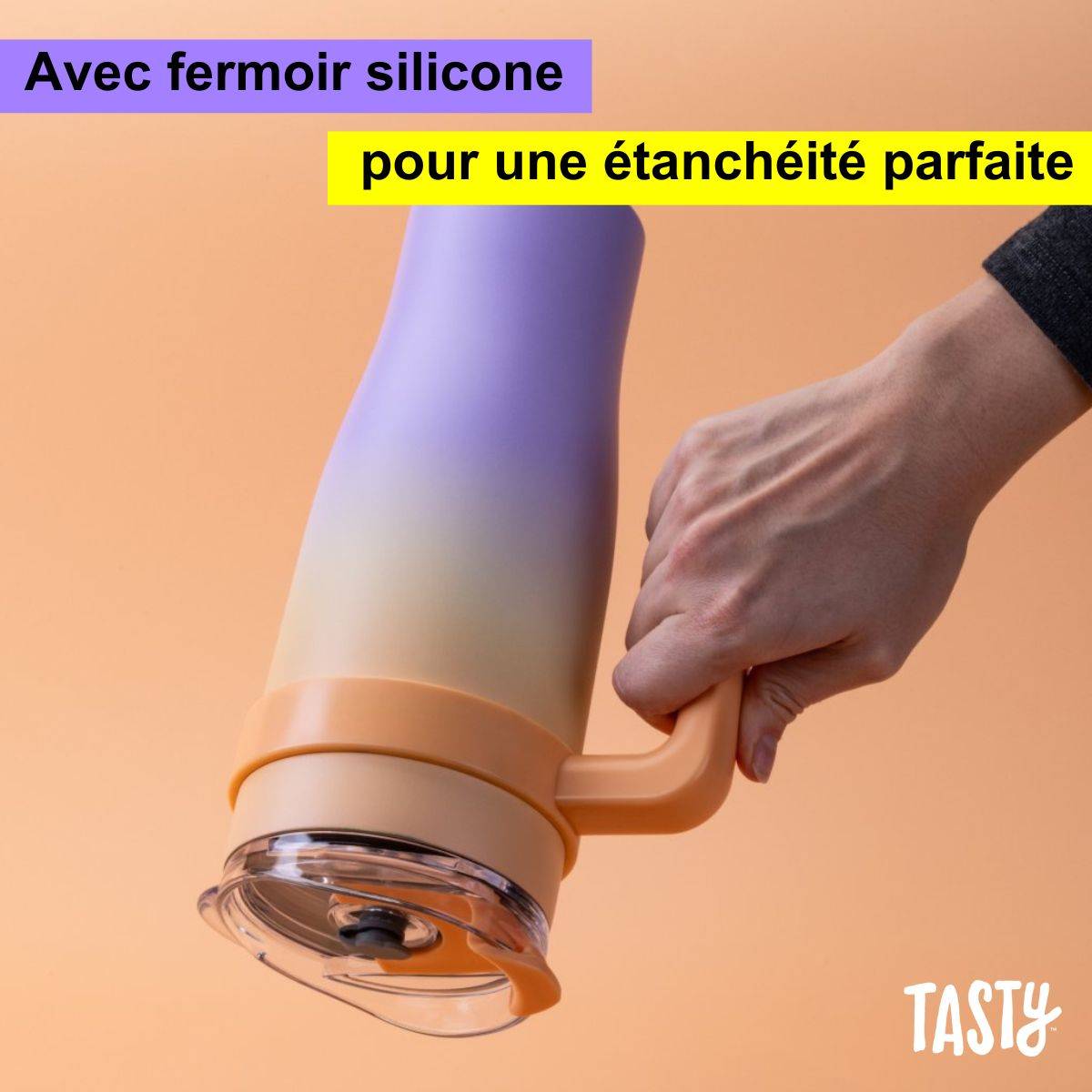 Gobelet isotherme 1200 ml lilas et pêche Tasty - Image 6