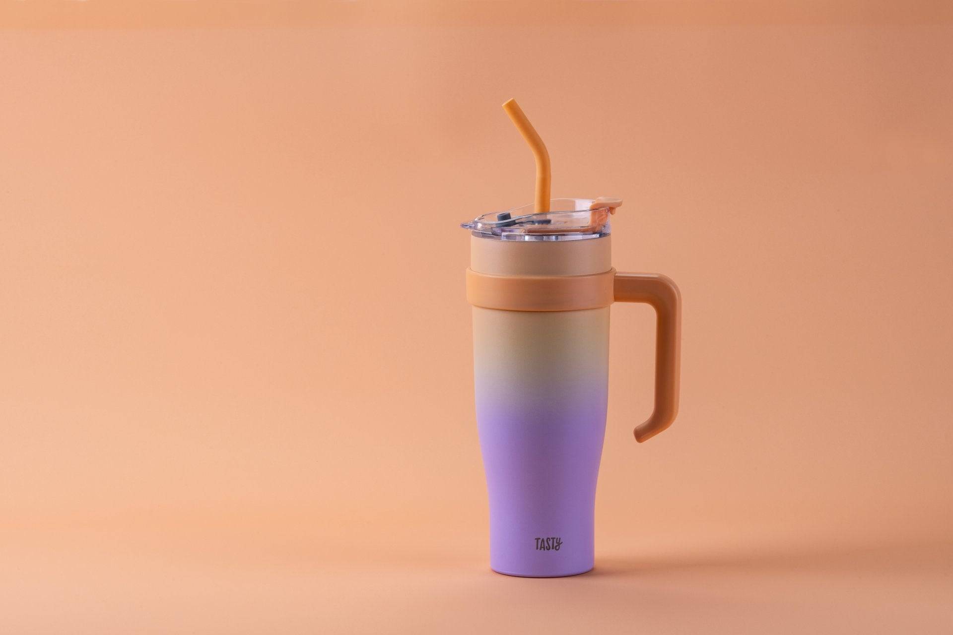 Gobelet isotherme 1200 ml lilas et pêche Tasty - Image 9