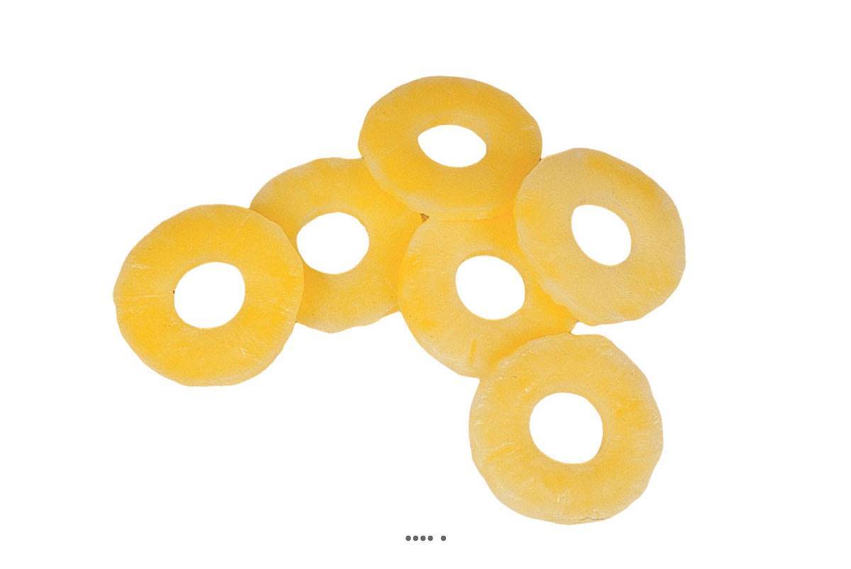 Artificielles - Tranches d Ananas artificiel en lot de 6 en Plastique soufflé D 80 mm - Imagen 2