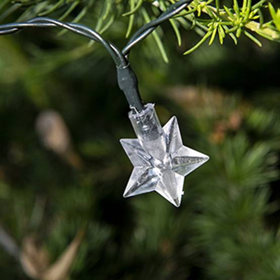Guirlande solaire à LED forme "étoiles" 15 mètres Transparent - Image 4