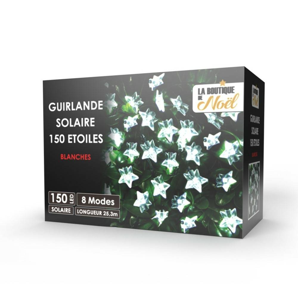 Guirlande solaire à LED forme "étoiles" 15 mètres Transparent - Image 2