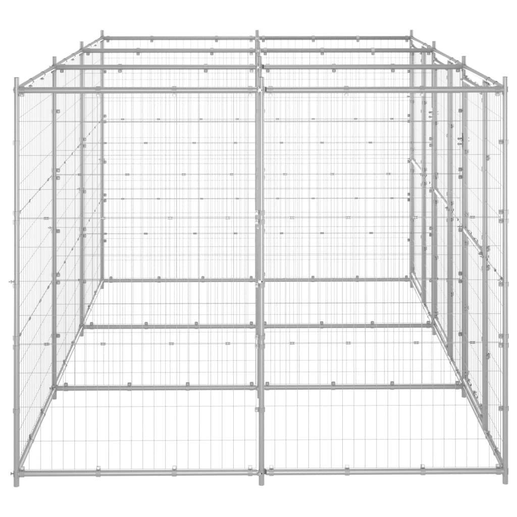 Helloshop26 - Chenil extérieur cage enclos parc animaux chien extérieur acier galvanisé 7,26 m² - Imagen 4