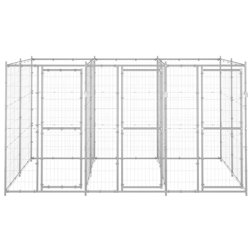 Helloshop26 - Chenil extérieur cage enclos parc animaux chien extérieur acier galvanisé 7,26 m² - Imagen 3