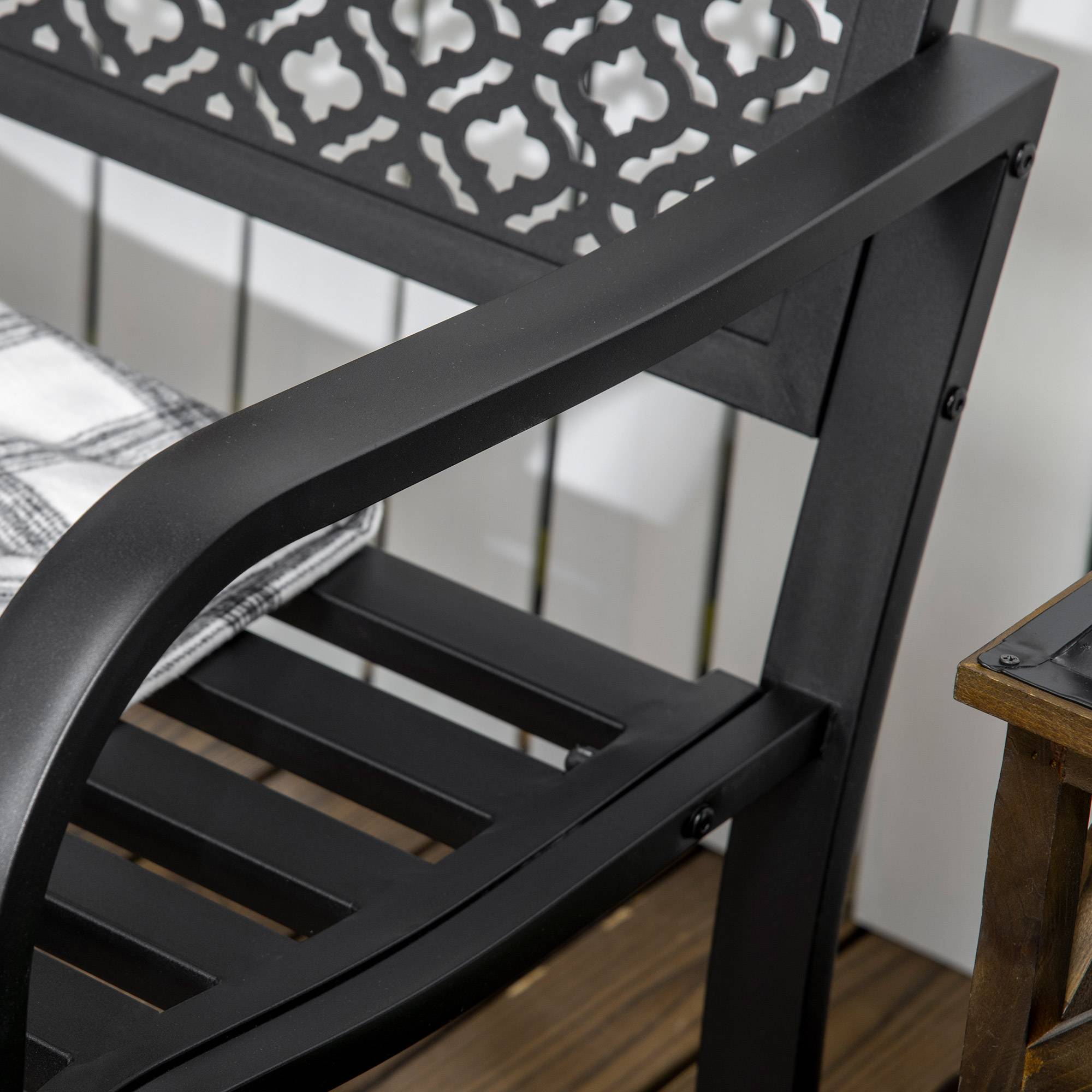 PANGIVO - Banc de jardin acier noir 127 x 63 x 83 cm - PANGIVO - Image 7