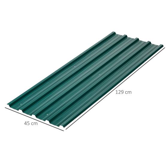 ComfortXL - Lot 12 panneaux toiture acier galvanisé pour abris bardage imperméable 129x45cm vert - ComfortXL Outdoor Living - Image 5