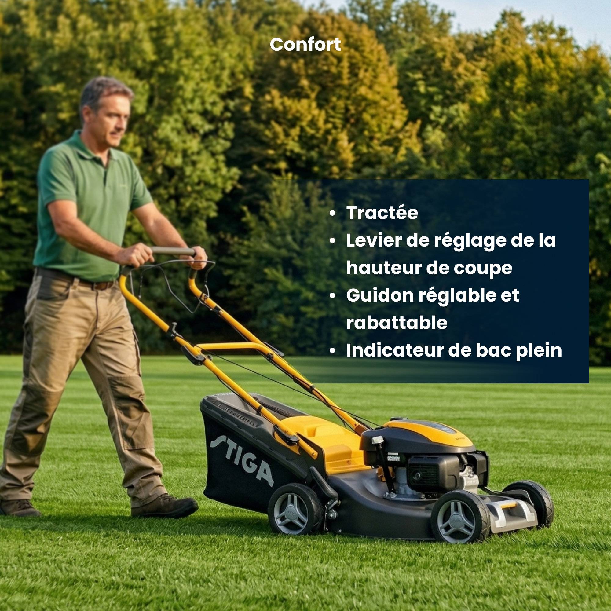 Stiga - Tondeuse Combi 48 S H, moteur Honda 145cc, largeur 46cm, bac 60L - STIGA - Imagen 6