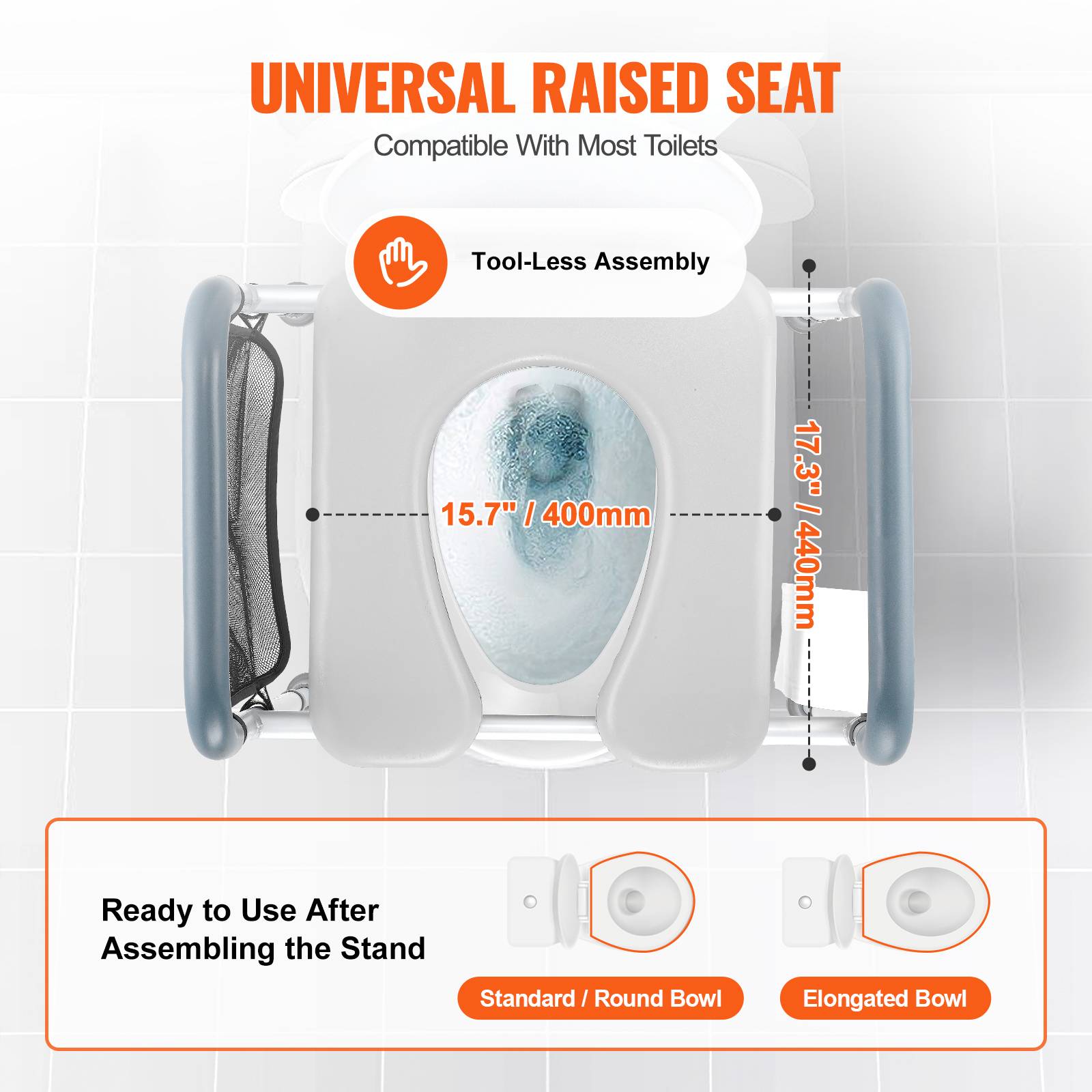 SucceBuy Rehausseurs de Toilettes 49-64 cm Charge 158,7 kg pour Personnes Âgées - Image 4