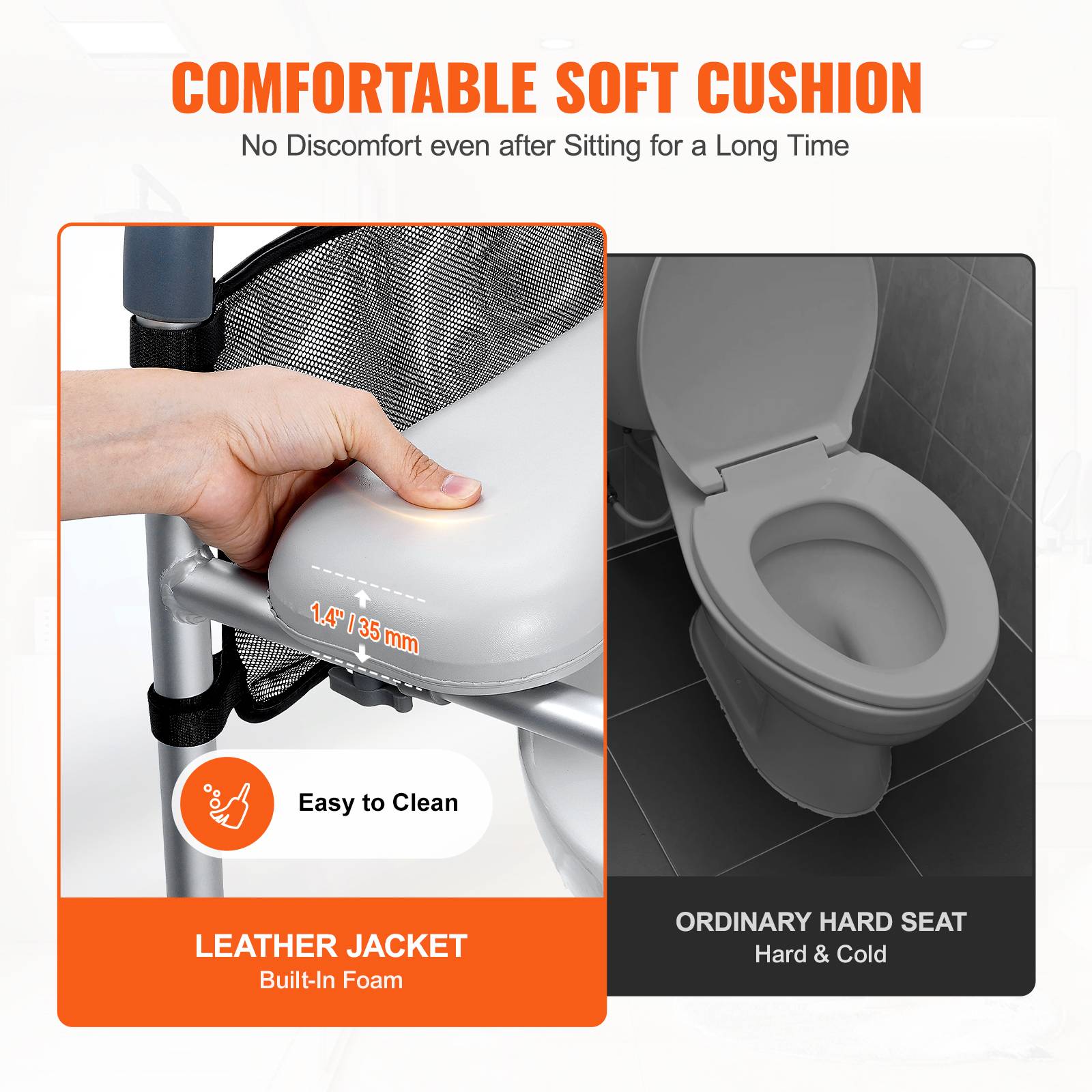 SucceBuy Rehausseurs de Toilettes 49-64 cm Charge 158,7 kg pour Personnes Âgées - Image 5