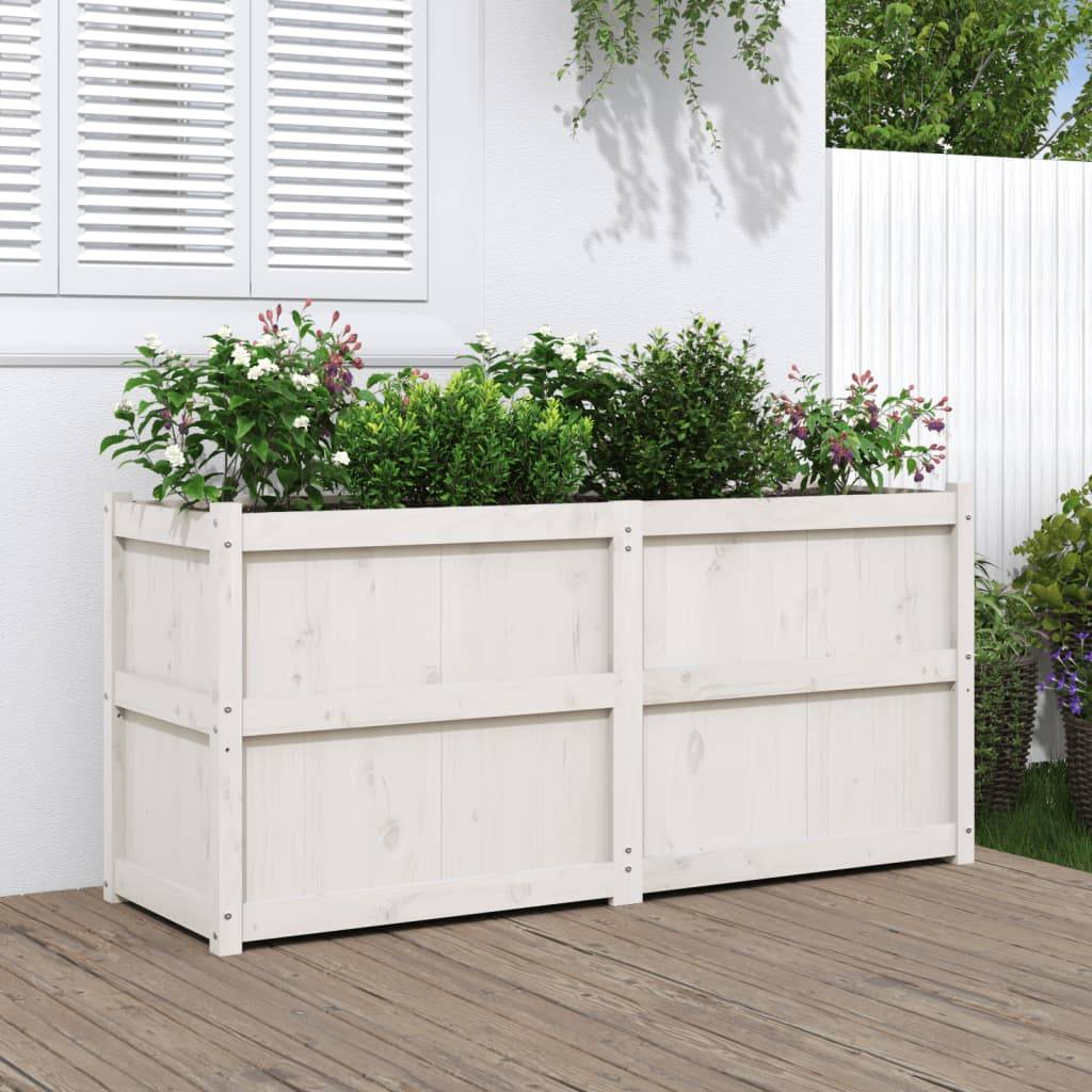 ComfortXL - Jardinière haute blanche en bois de pin pour potager surélevé 150x50x70 cm – ComfortXL Outdoor Living - Image 1