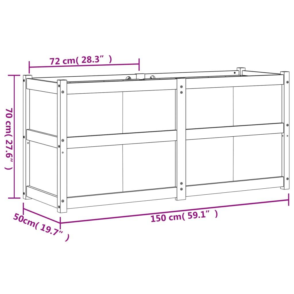ComfortXL - Jardinière haute blanche en bois de pin pour potager surélevé 150x50x70 cm – ComfortXL Outdoor Living - Image 10