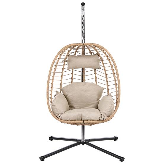 Beliani - Chaise porte-à-faux Tissu Naturel PALLARE - 104x102x195- Beliani - Image 4