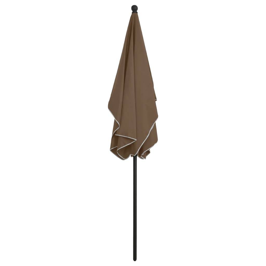 Helloshop26 - Parasol de jardin avec mât 210 x 140 cm taupe - Imagen 4
