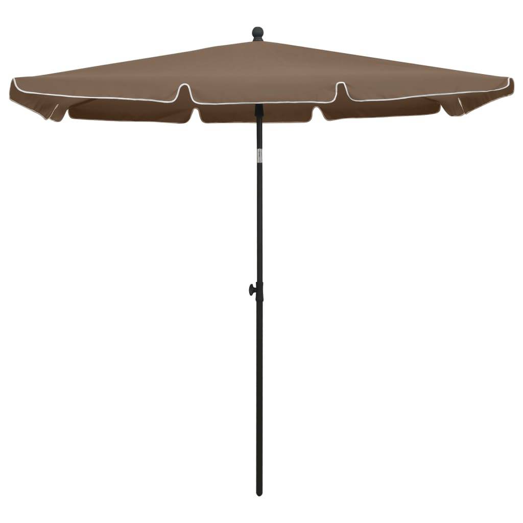 Helloshop26 - Parasol de jardin avec mât 210 x 140 cm taupe - Imagen 2