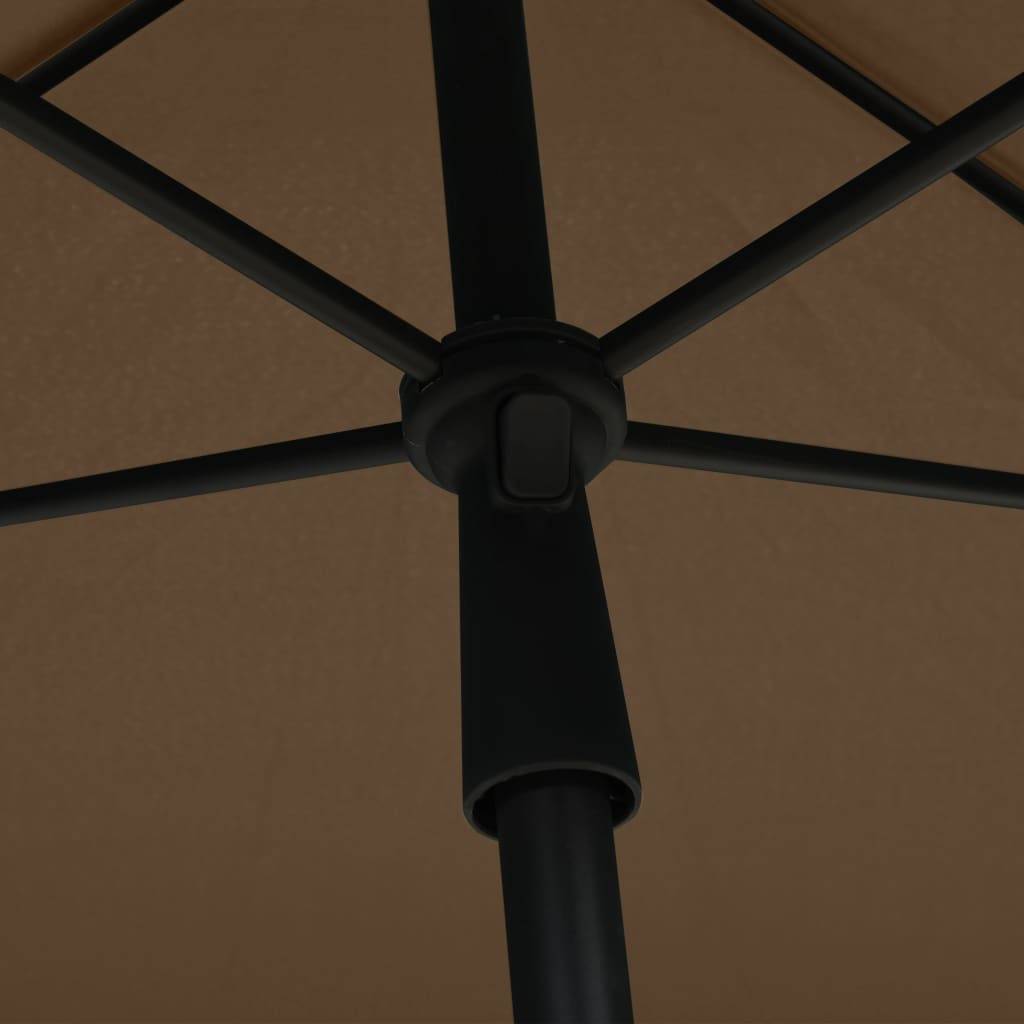 Helloshop26 - Parasol de jardin avec mât 210 x 140 cm taupe - Imagen 5