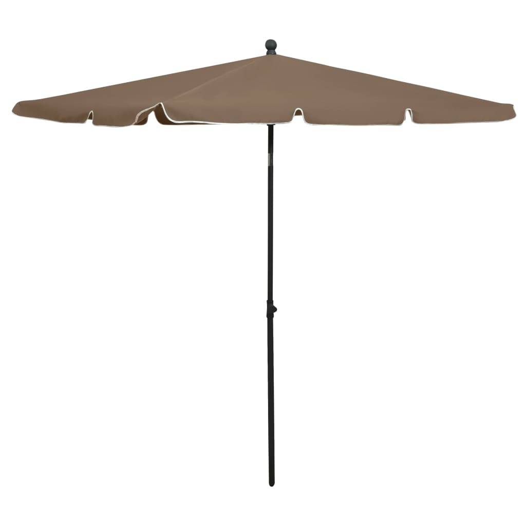 Helloshop26 - Parasol de jardin avec mât 210 x 140 cm taupe - Imagen 1