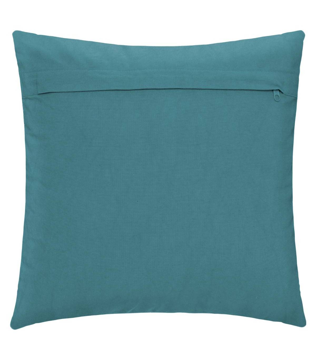 Coussin déhoussable Inca en Coton Tufté Bleu Canard 40 x 40 cm - Imagen 4