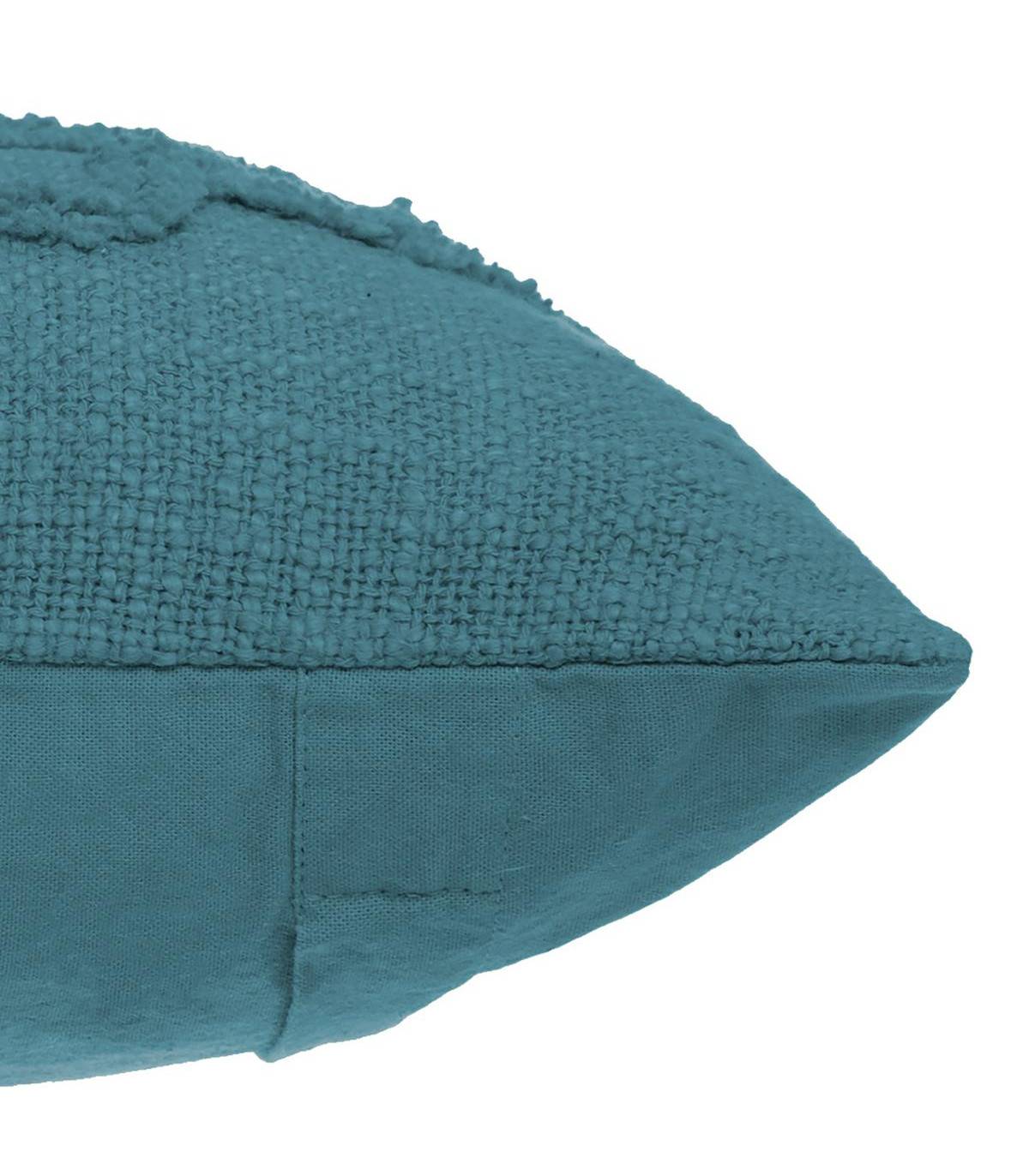 Coussin déhoussable Inca en Coton Tufté Bleu Canard 40 x 40 cm - Imagen 2