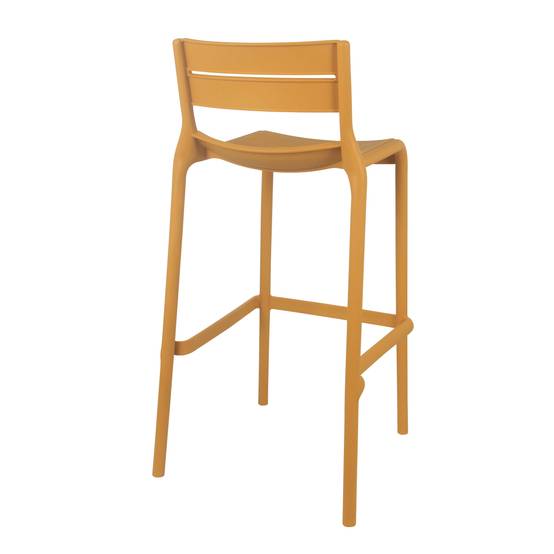 Oviala - Chaise haute jaune moutarde de terrasse en plastique - Oviala - Image 3