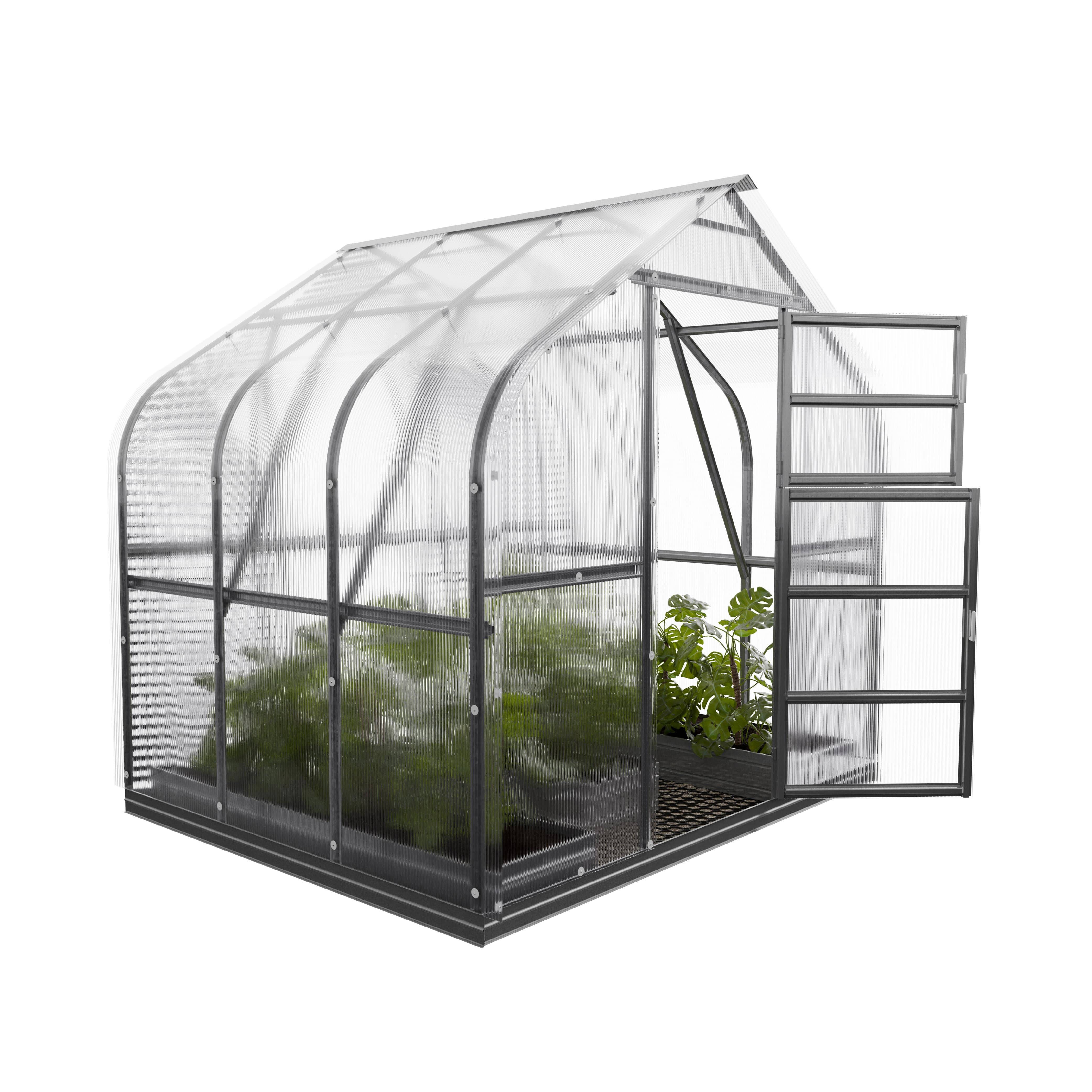 Serre KLASIKA Standard 5m2, 2,5m x 2m, 6 mm avec revêtement en polycarbonate (Avec 1 toit ouvrant automatique) - Image 3