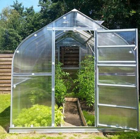 Serre KLASIKA Standard 5m2, 2,5m x 2m, 6 mm avec revêtement en polycarbonate (Avec 1 toit ouvrant automatique) - Image 10