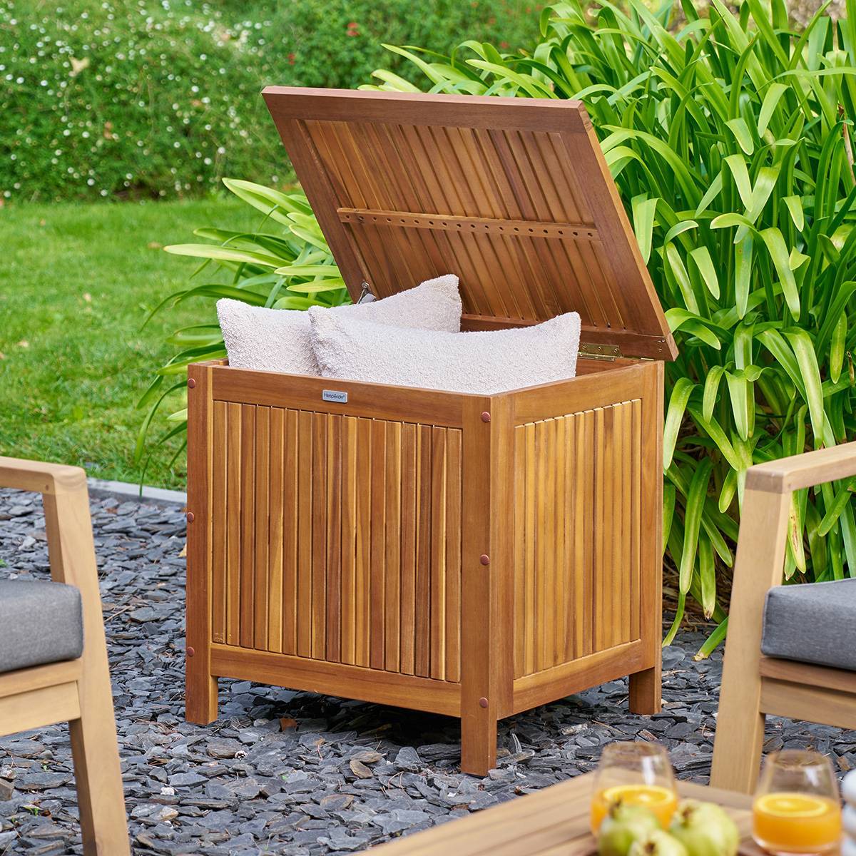 Hesperide - Coffre de rangement 100L beige acacia Hespéride