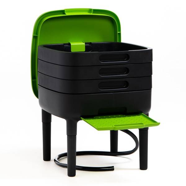 Ferme Du Moutta - Moutta | TinyWorm Design & Compact | Lombricomposteur 3 Plateaux | 250gr de vers de Compost | Kit Complet | Tiroir Coulissant | Pieds Plastique - Imagen 2