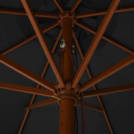 Parasol avec mât en bois 330 cm anthracite - Image 4