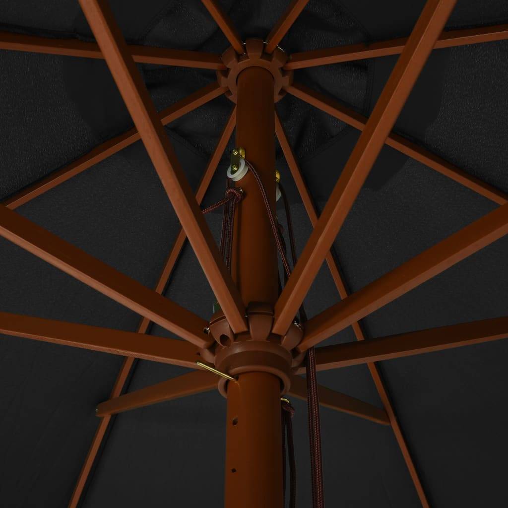 Parasol avec mât en bois 330 cm anthracite - Image 4