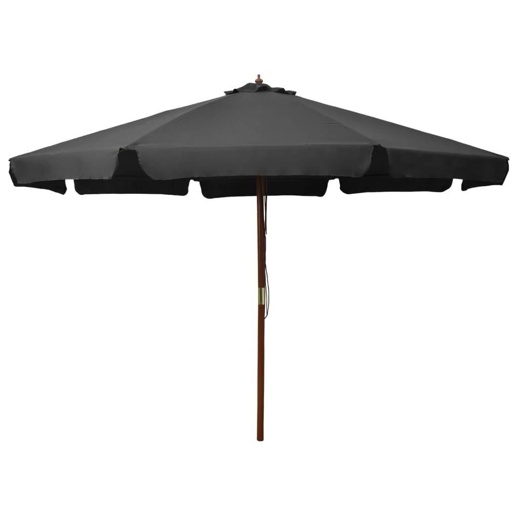 Parasol avec mât en bois 330 cm anthracite - Image 1