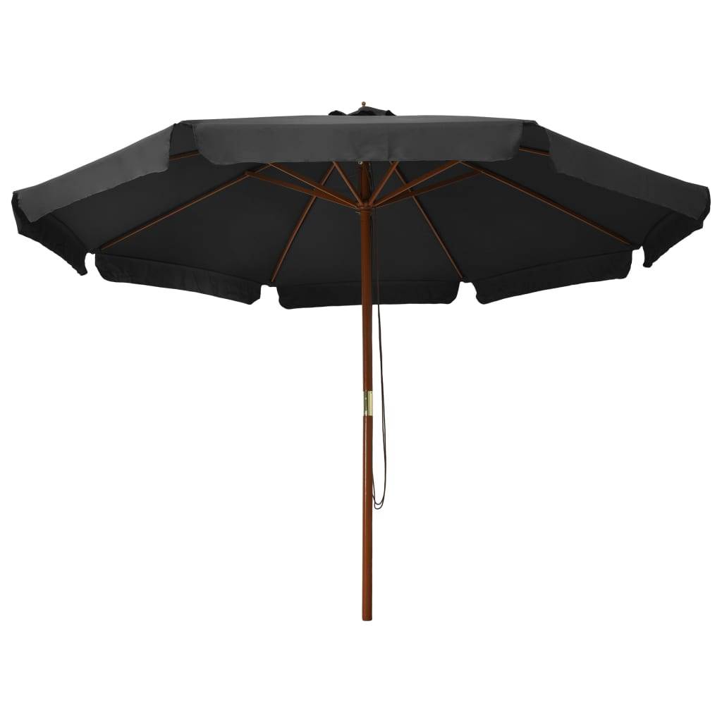 Parasol avec mât en bois 330 cm anthracite - Image 2