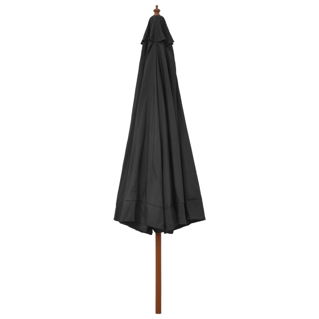 Parasol avec mât en bois 330 cm anthracite - Image 3