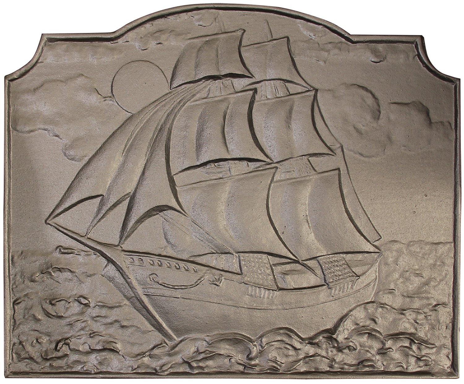 Plaque de cheminée caravelle Dommartin grise H. 51cm X L. 61,5cm - Imagen 1