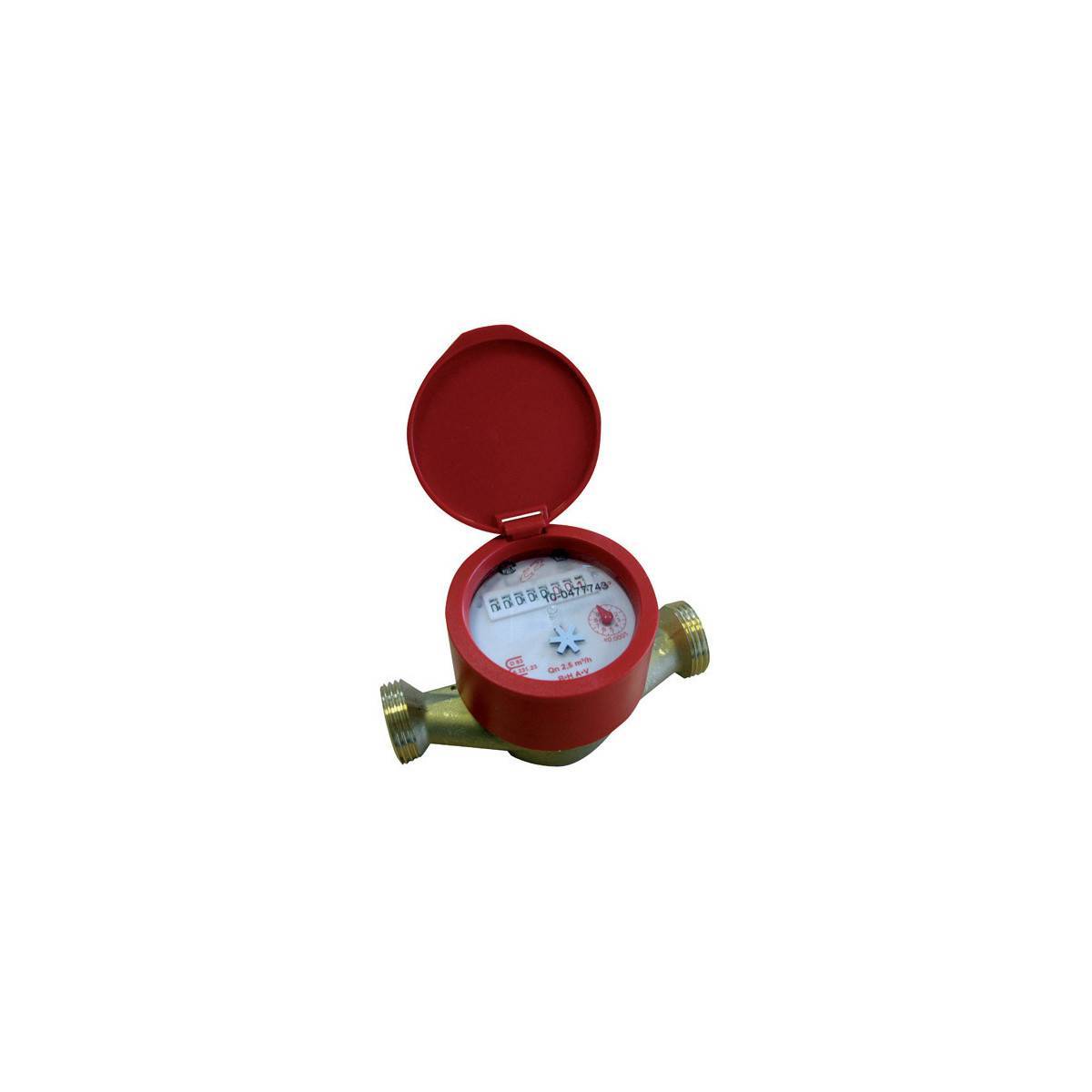 Multitanks - Compteur d'Eau Divisionnaire Eau Chaude | Jet Unique Laiton | 90°C - 3/4'' - Imagen 1