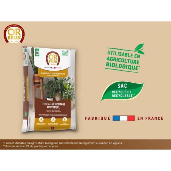 Or Brun - Terreau Rempotage Universel Uab 6 L / Nc - Or Brun - Image 3