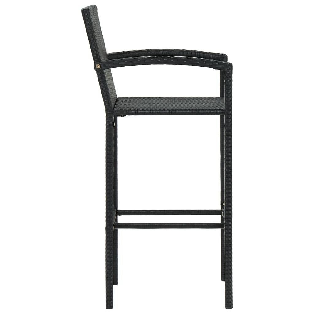 Helloshop26 - Ensemble de bar de jardin 5 pièces résine tressée noir - Imagen 7