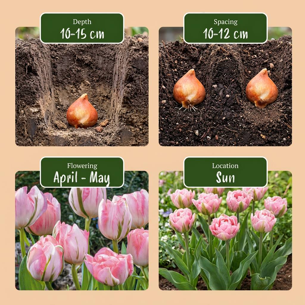 La Green Touch - Tulipe double rose - 12 bulbes - calibre 11/12 - Image 4