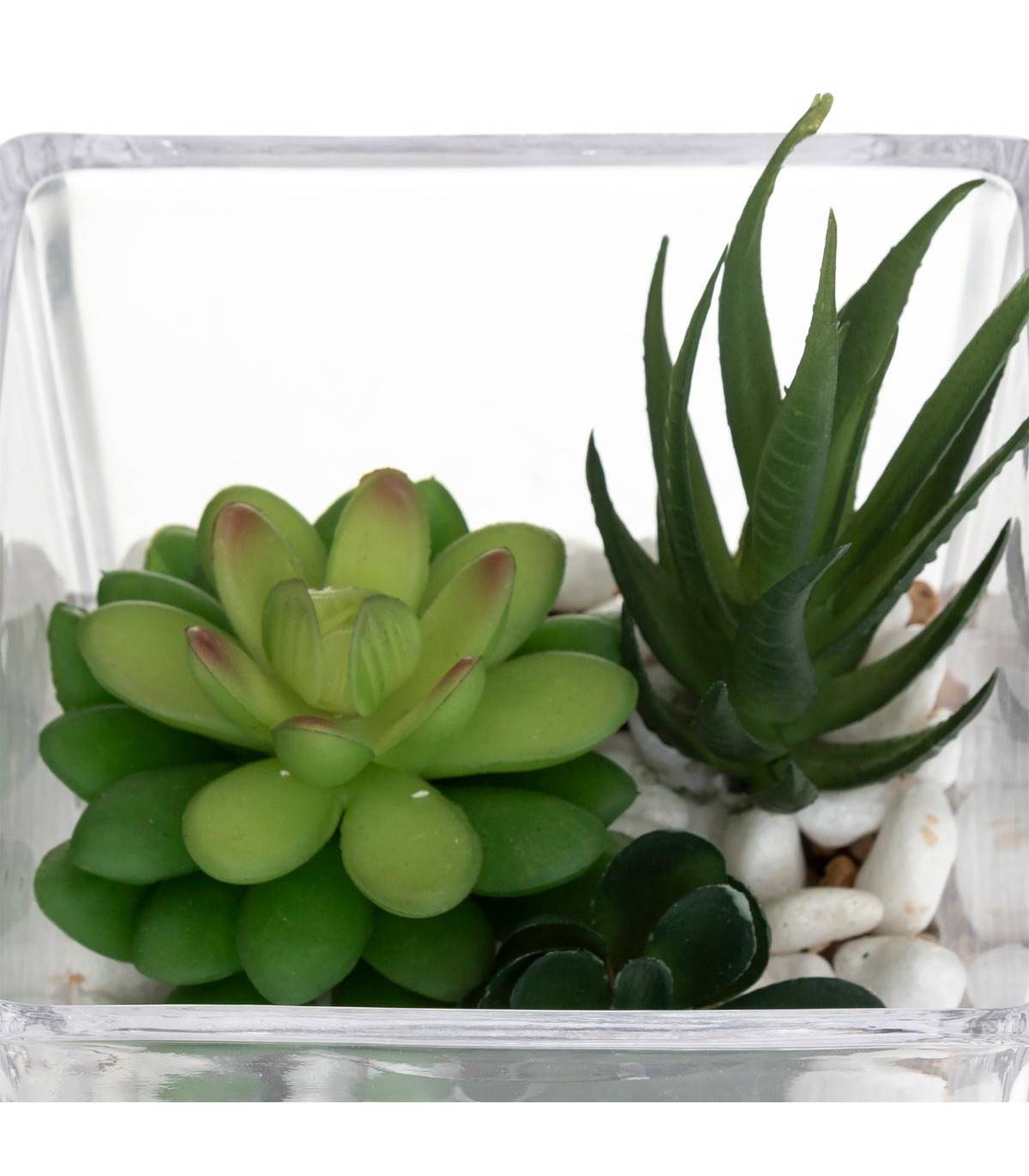Composition de plantes arificielles Pot en Verre H 15 cm - Image 2