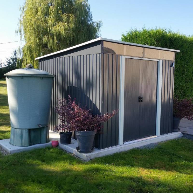 X-Metal - Abri de jardin métal 6,67m² anthracite avec fenêtres zénithales et kit d'ancrage X-Metal
