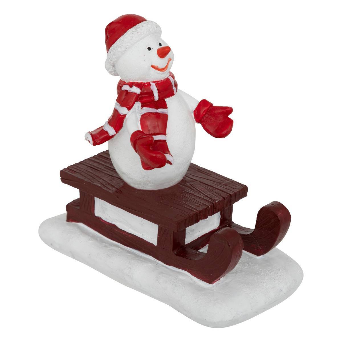 Feeric Christmas - Santon pour village personnage avec luge H.9cm assorti - Feeric Lights & Christmas - Image 2
