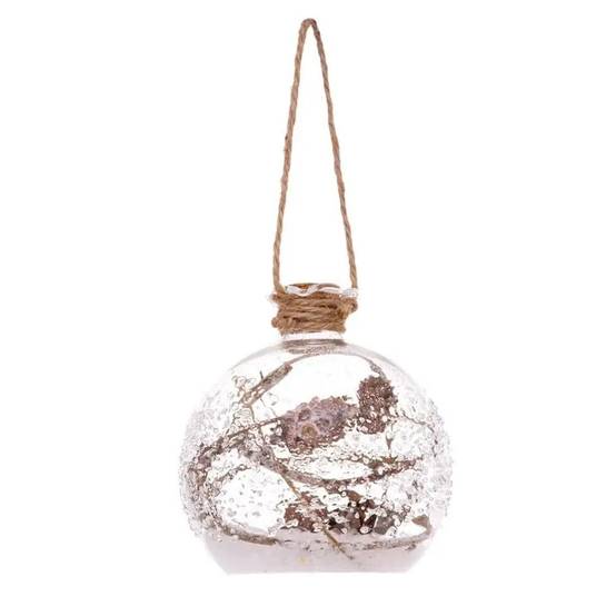 Boule de Noël Fiole "Marron Glacé" 9cm Naturel
