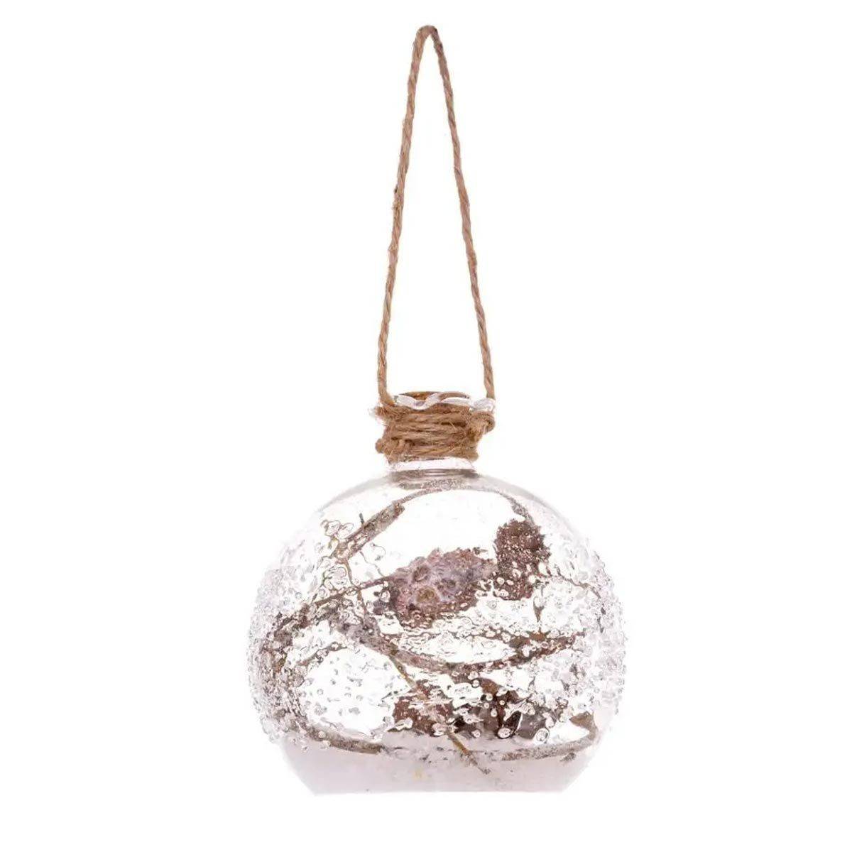 Boule de Noël Fiole "Marron Glacé" 9cm Naturel