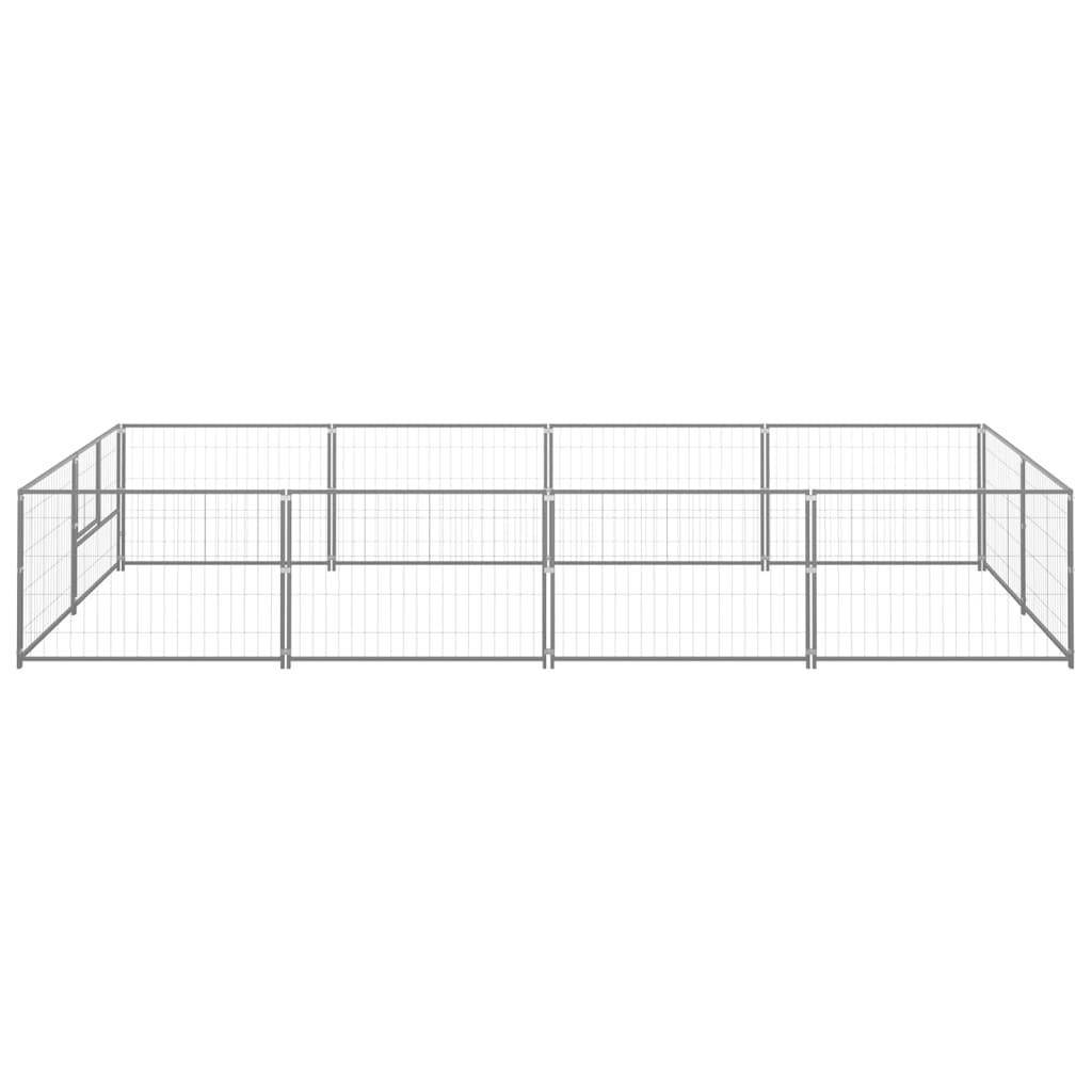 Helloshop26 - Chenil extérieur cage enclos parc animaux chien argenté 8 m² acier - Imagen 3