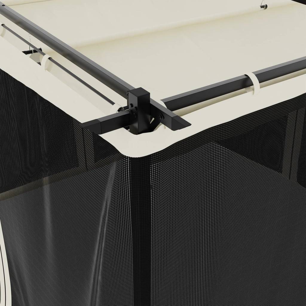 Tonnelle en Acier avec Toit Rétractable et Parois Moustiquaires pour Jardin Crème 3x3 m – ComfortXL Outdoor Living - Image 7