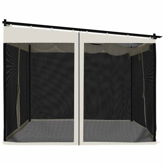 Tonnelle en Acier avec Toit Rétractable et Parois Moustiquaires pour Jardin Crème 3x3 m – ComfortXL Outdoor Living - Image 5