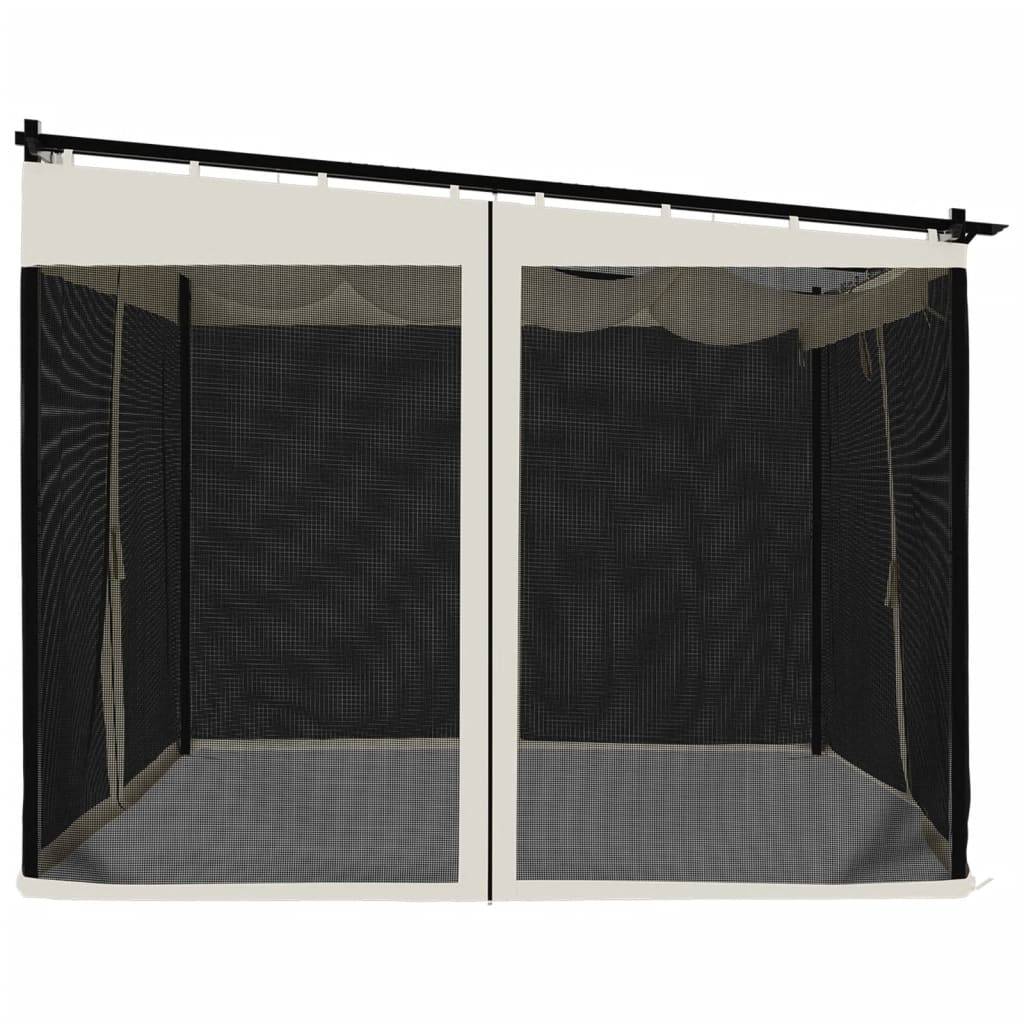 Tonnelle en Acier avec Toit Rétractable et Parois Moustiquaires pour Jardin Crème 3x3 m – ComfortXL Outdoor Living - Image 5