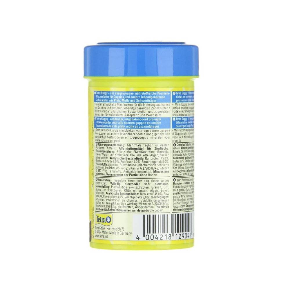 Tetra - Guppy mini flocons 30g - 100 ml Aliment pour les Guppies, platys, mollys, porte-épées - Imagen 2