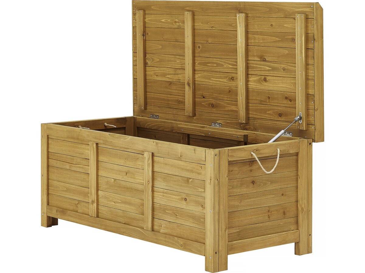 Coffre De Jardin "gana" En Bois - 125 X 60 X 55 Cm - Marron -habitat Et Jardin - Image 3