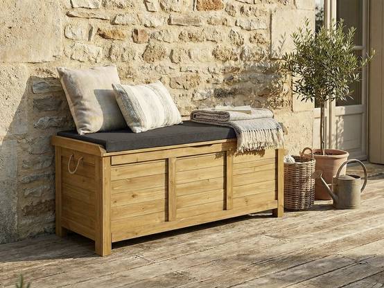 Coffre De Jardin "gana" En Bois - 125 X 60 X 55 Cm - Marron -habitat Et Jardin - Image 2